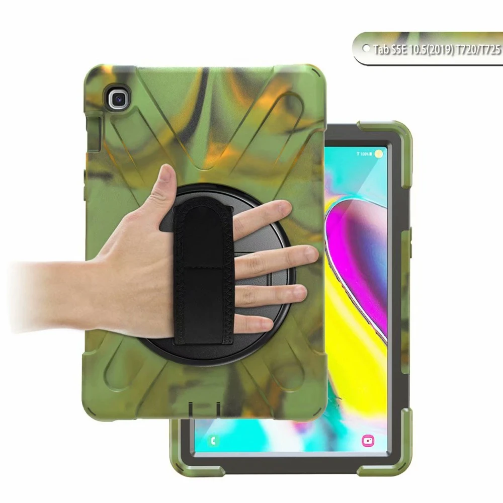 

Shockproof Kids Safe PC Silicon Hybrid Stand Tablet Cover For Samsung Galaxy Tab S5e 10.5 inch T720 T725 Shoulder Strap Case