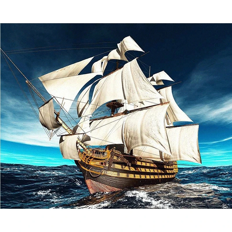 

5D DIY Diamond Embroidery Sailboat Sailing On Sea Square/round Rhinestone Sets Full Diamond Painting Cross Stitch home decor KBL
