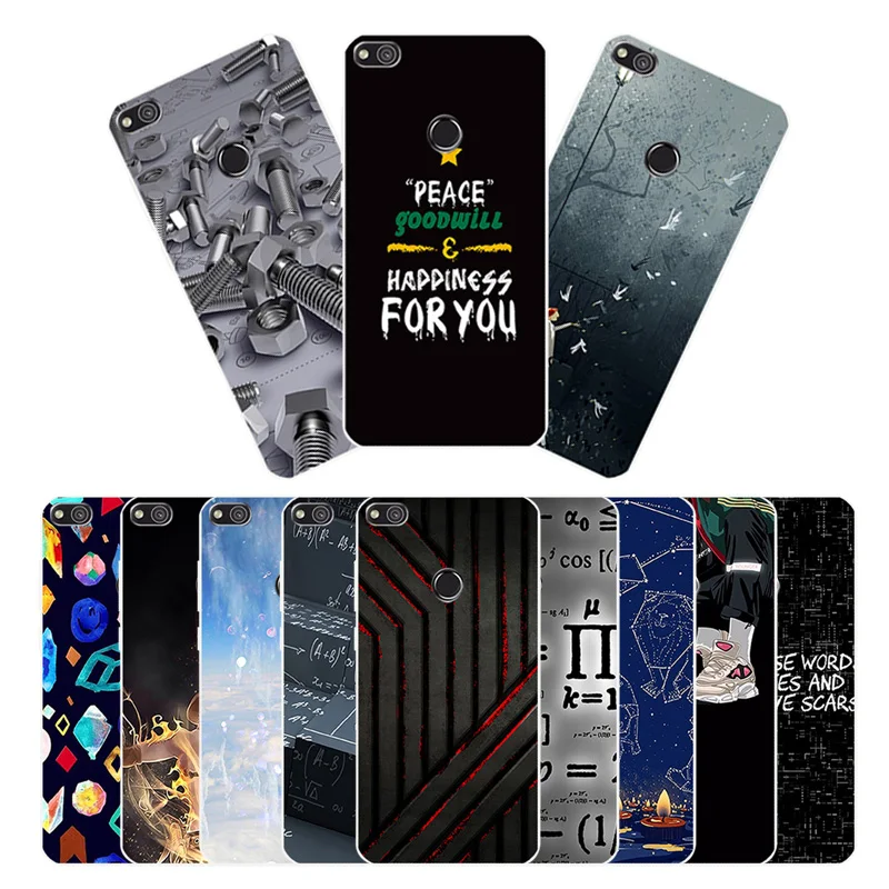 for Huawei P8 Lite 2017 Letters Phone Case 5.2&quot Honor8 Clear Silicon Shell P9Lite Soft TPU Protector Capa |