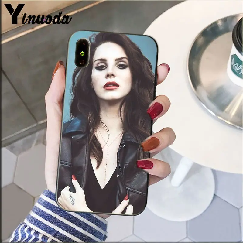 Yinuoda Lana Del Rey ТПУ мягкий силиконовый черный чехол для телефона для Apple iPhone 8 7 6 6S Plus X XS MAX 5 5S SE XR Чехол для мобильного телефона s