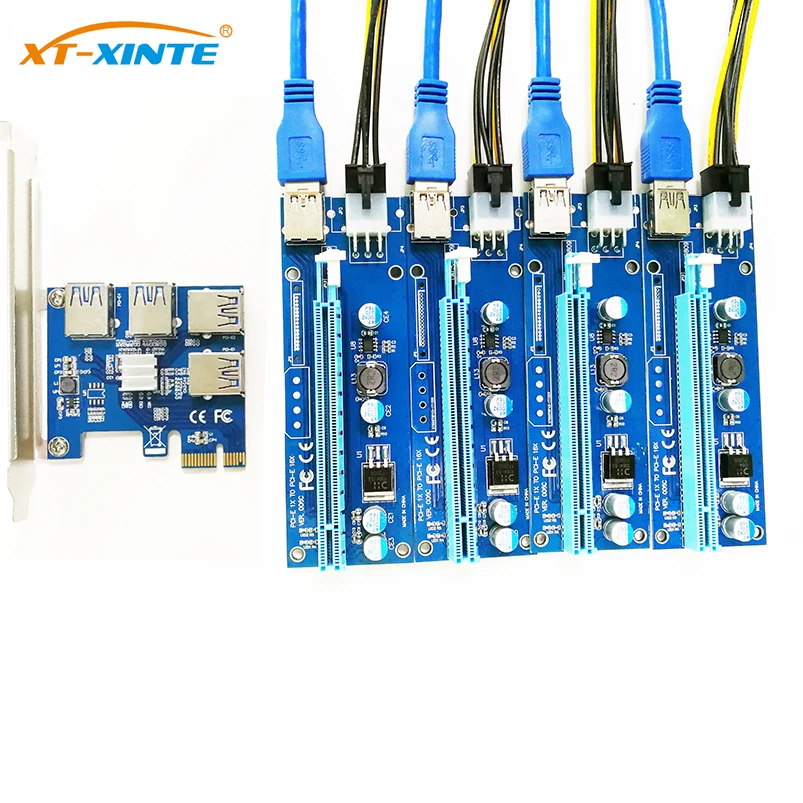 Add In Card PCIe 1 To 4 PCI Express 16X Slots Riser Card PCI E 1X