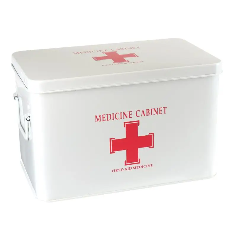 

New Metal Medicine Cabinet Multi-layered Family Box First Aid Storage Box Storage Medical Gathering Emergency Kits Red Grey