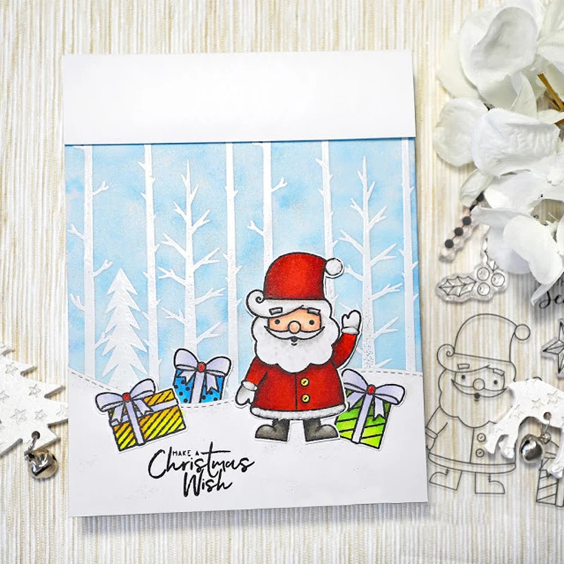 

Christmas Gift Tree Joy Transparent Clear Silicone Stamp Set for DIY Scrapbooking/Photo Album Card Making Decorative Clear Stamp