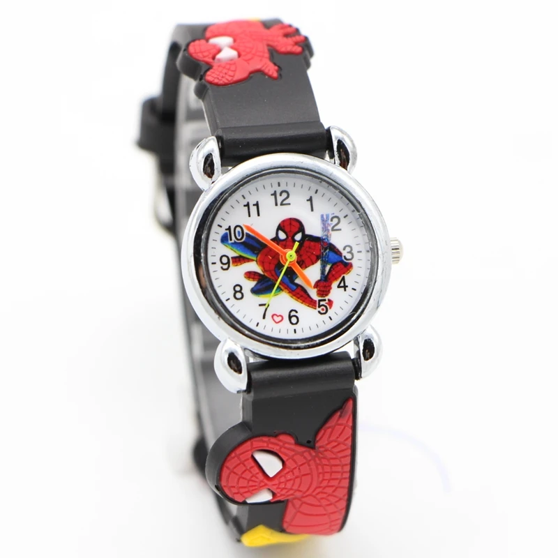 10pcs Hot sale Watch New Fashion Spiderman Child Watch Silicon Cartoon Kids Sport Watch Boys quartz watch Relojes 3D Watch Relog