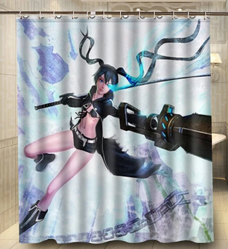 Custom black rock shooter asian oriental Shower Curtain 160x180cm Waterproof Mouldproof Decor Bathroom | Дом и сад