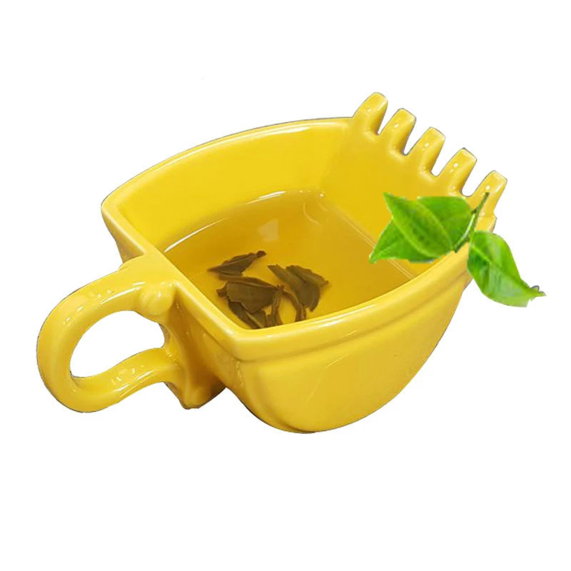 Creativity Excavator Mug Bucket Model Ceramics Mug Whiskey Ashtray Coffee Tea Cup Birthday Present Teacup Cigarette Holder