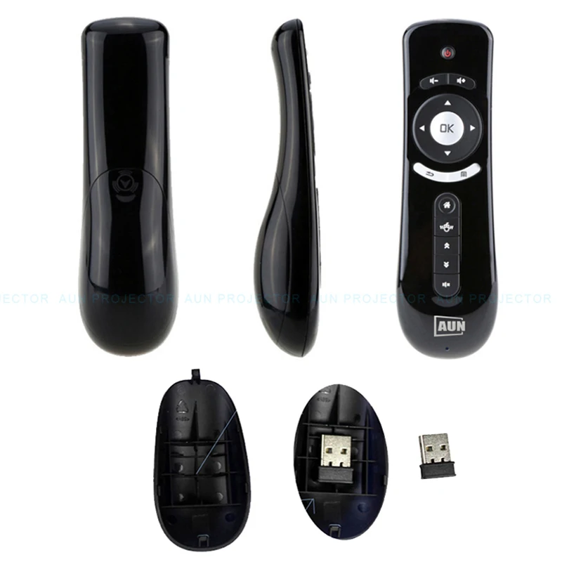 AUN Mini Fly Air mouse 2,4 г беспроводной пульт дистанционного управления Combo Встроенный 6 оси для ПК, Android Tv Box, проектор для android-устройств Motion Sensing Gamer