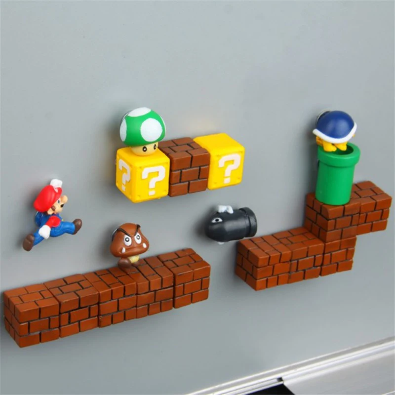 10 шт. 3D Милые Супер Марио Украшенные Детские стерео магнит творческие магнитные наклейки холодильник, чтобы приклеить аксессуары для дома