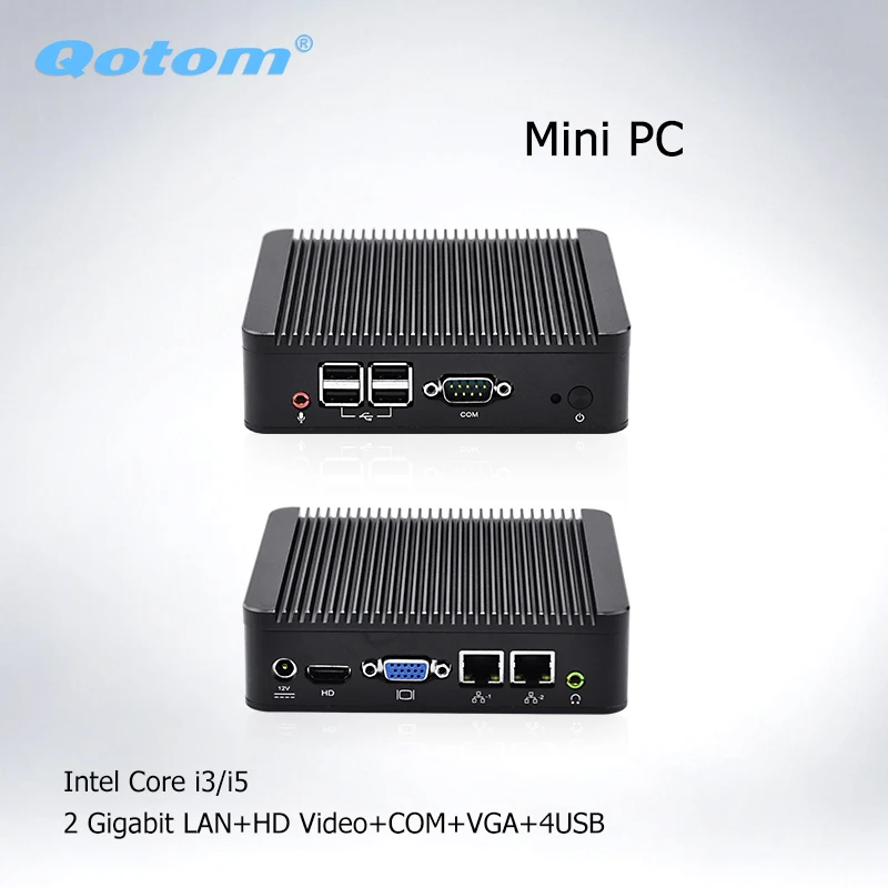 

Qotom Mini PC i3 barebone Linux Ubuntu Mini Desktop PC,dual lan X86 Mini Server dual display industrial mini computer