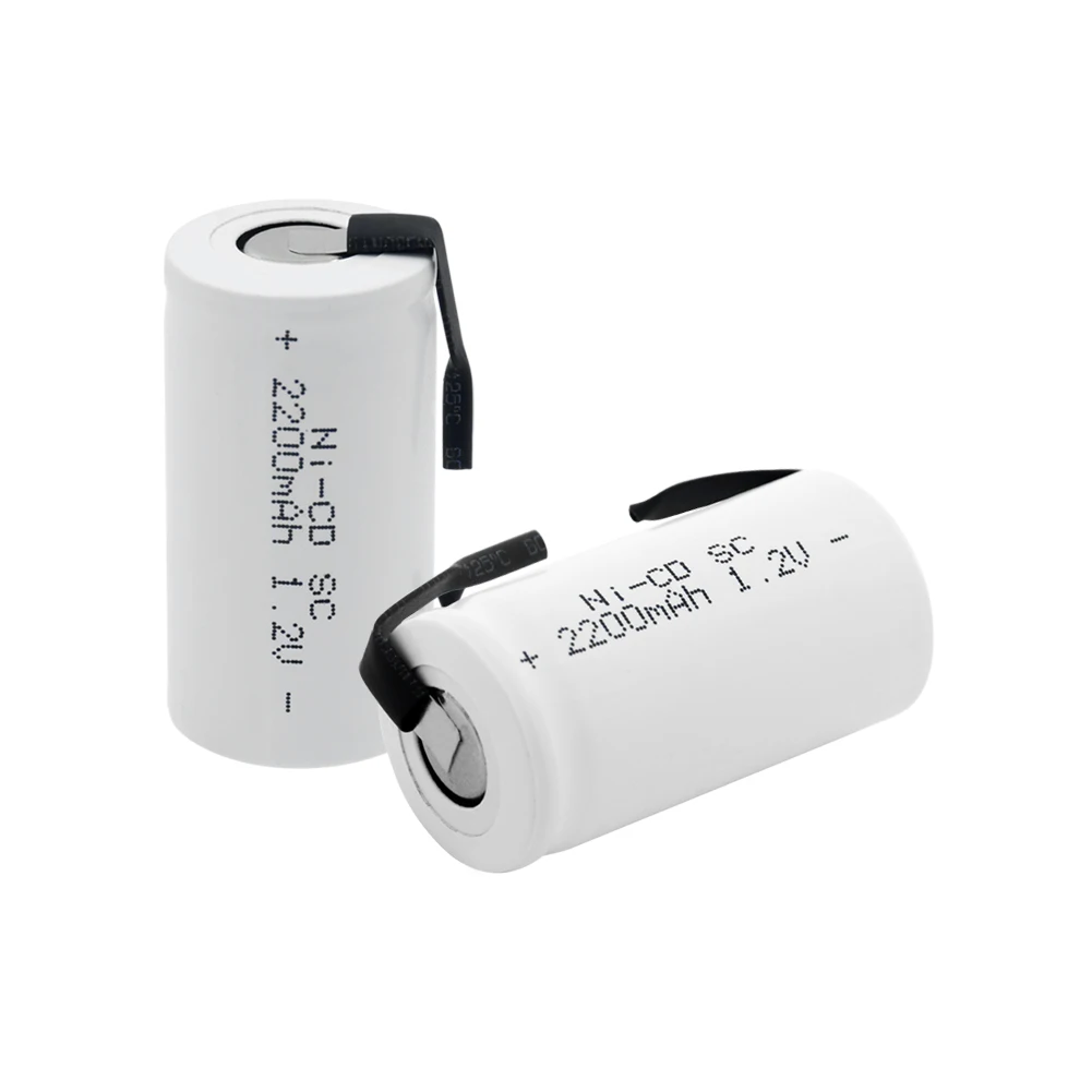 1 10 шт. высокая энергия 2200mAh 2 V Sub C/SC Ni Cd батарея с вкладками аккумуляторные батареи