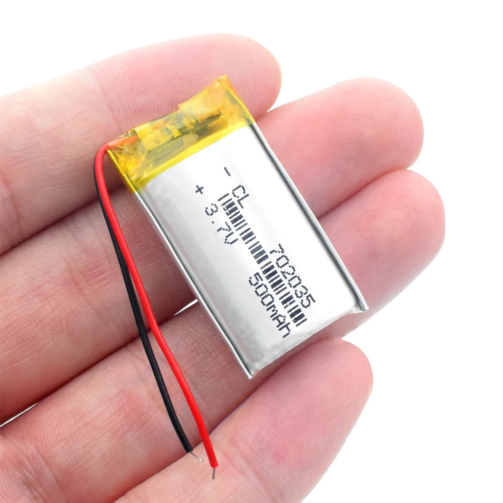  Wiederaufladbare Polymer batterie 500 mah 37 V 702035 smart home MP3 lautsprecher Li-Ion batterie f