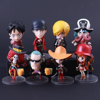 

8Pcs ONE PIECE Luffy Brook Sanji Zoro Usopp Franky Robin Nami Action Figure Doll Model Collection Figura Brinquedos