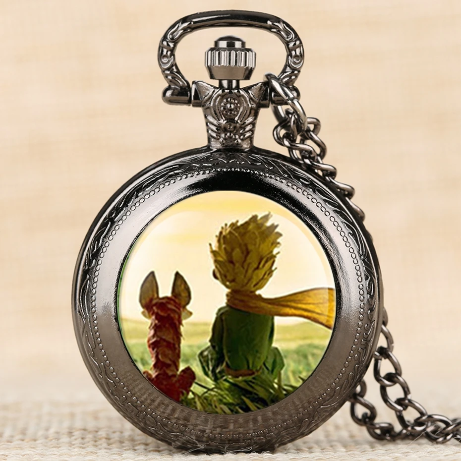 Hot Selling Classic The Little Prince Movie Planet Blue Bronze Vintage Quartz Pocket FOB Watch Popular Gifts for Boys Girls Kids 2019 2020 2021 2022 2023 2024 (8)