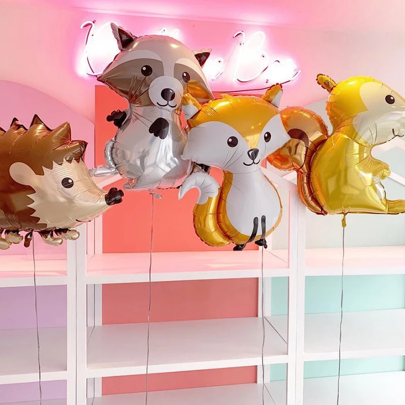 

KAMMIZAD 18inch Fox foil balloons owl birthday party decorations kids toy story globos Hedgehog forest animal globos