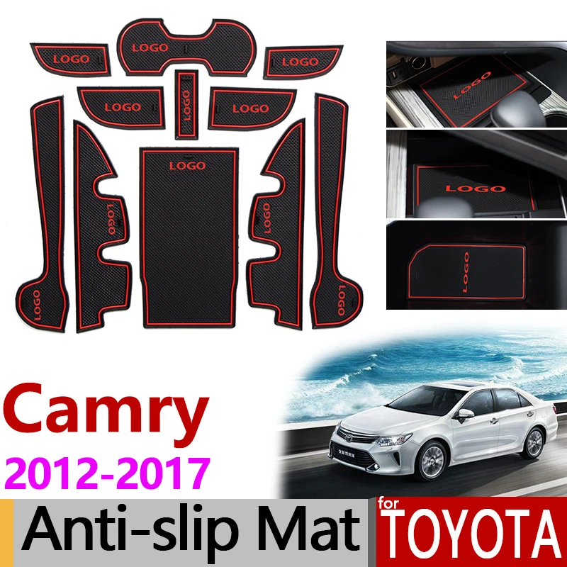 

for Toyota Camry 7 XV50 Anti-Slip Rubber Gate Slot Mat Daihatsu Altis Aurion 50 2012 2013 2014 2015 2016 2017 MK7 Accessories