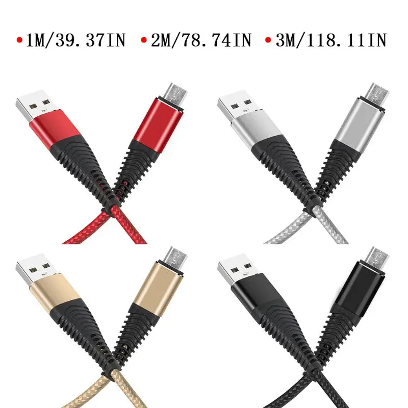 

Universal Braided 1m/2m/3m Micro USB Charging Data Cable Charger Cord for Samsung Xiaomi Huawei Android Mobile Phone Tablet PC