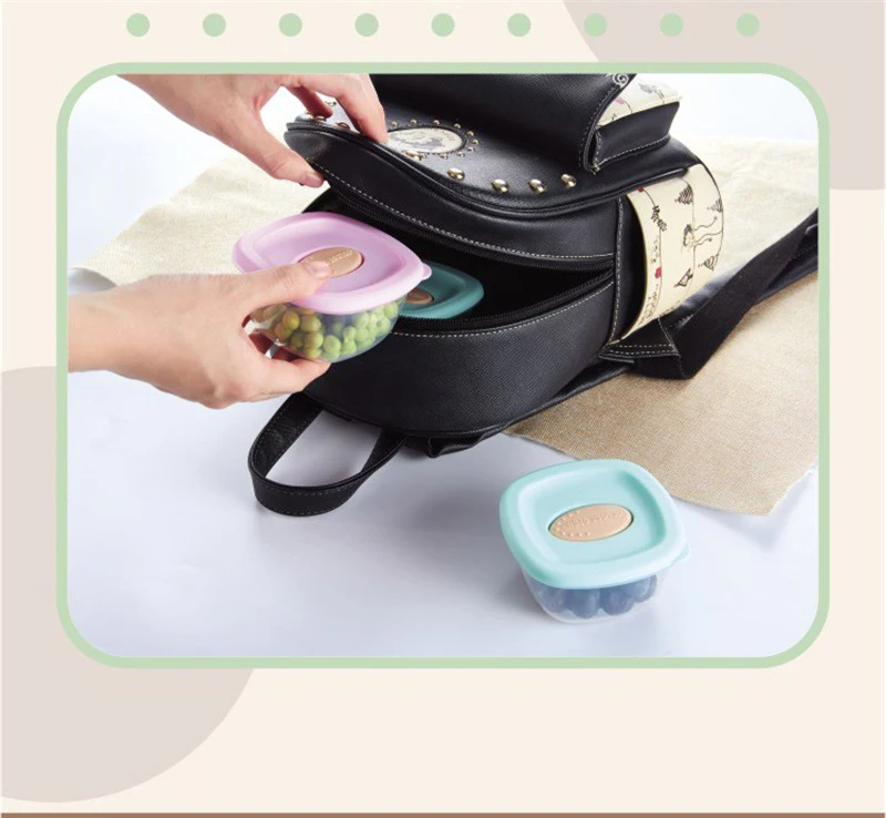 Portable Baby Food Storage Snack Box Milk Powder Box Infant Dispenser Container Stackable Feeding Sprout Cups BPA free