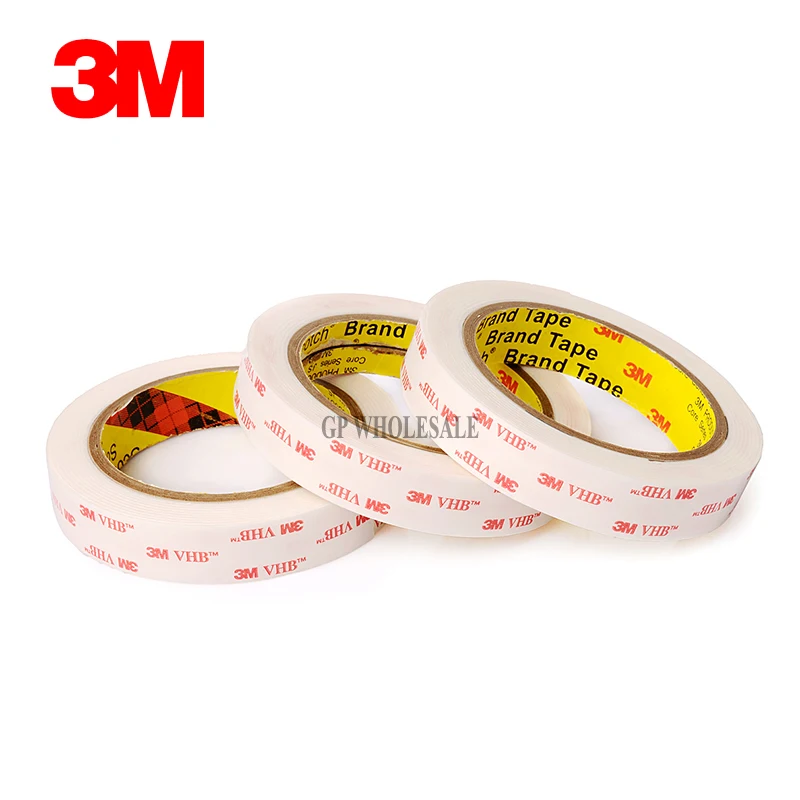 

8mm or 10mm/15mm (1.1mm thick) Original Super Strong Bond 3M VHB 4945, Double Sided Adhesive Foam Tape, Waterproof, Metal Tape