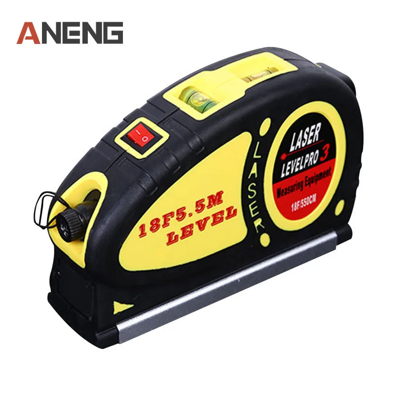 Laser Level Tape 5.5m ABS Plastic Horizontal Or Vertical 2 Way Level