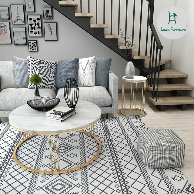 Louis Fashion Coffee Tables Scandinavian Marble Tea Small Apartment Louis Fashion Coffee Tables Scandinavian Marble Tea Small Apartment With Simple Modern Living Room