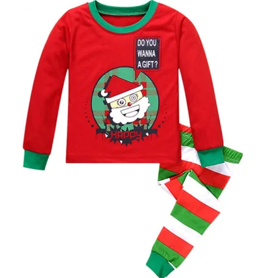 Рождественский костюм с Санта-Клаусом для косплея с изображением снежного лося Пижама со снегом комплекты хлопковая Футболка+ брюки для маленьких мальчиков и девочек осень-зима одежда для сна повседневная одежда SA1394