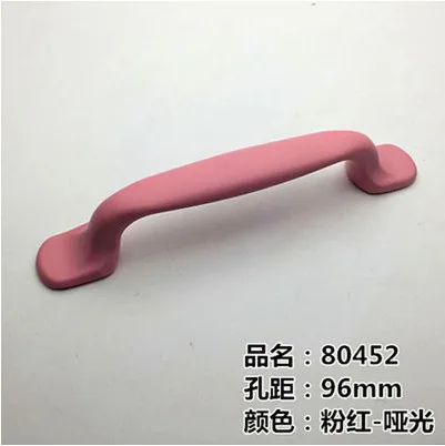MAXMIX 2шт 96 мм минималистичный стиль с цветными ручками Радужная ручка/ручка ящика детский шкаф двери ручки, рукоятки - Цвет: Pink