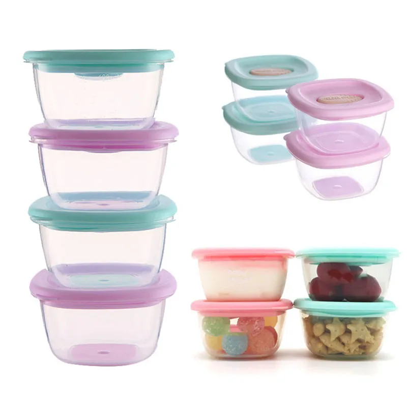 

4Pcs Candy Box Baby Food Dispenser Container Case Box Newborn Food Container Products Storage Box Caja De Almacenaje