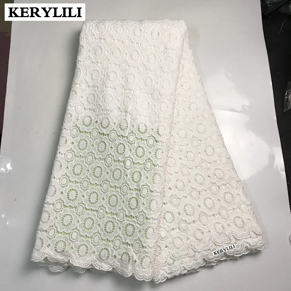 

Embroidered Mesh Off White Cord Lace Fabric High Quality Cream Lace African Guipure Lace Fabric 100% Cotton Material KRL-1101