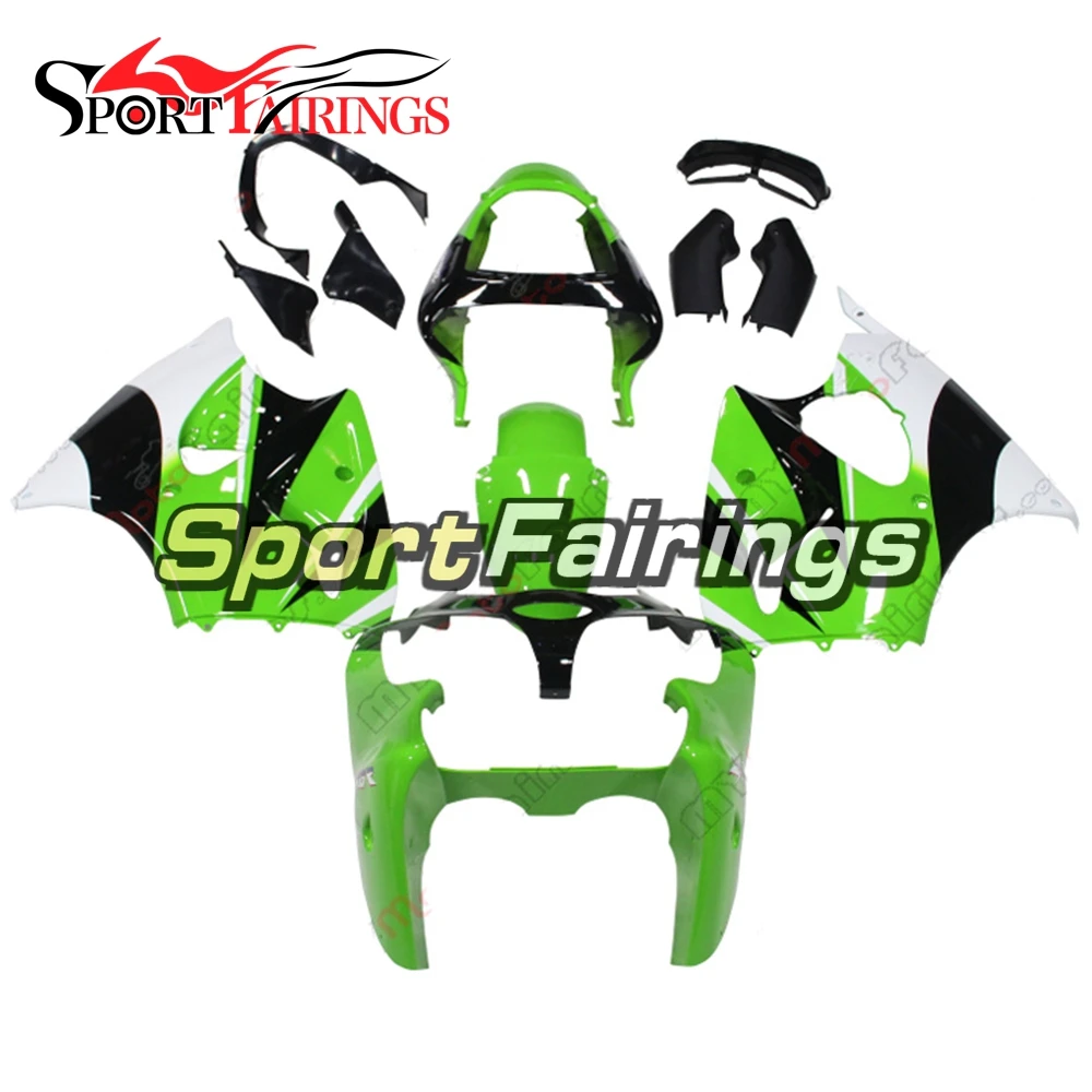 Капоты для Kawasaki ZX-6R 2000 2001 2002 00 01 02 ABS Пластик впрыска Кузов мотоциклетные панелей Зеленый Белый Черные обтекатели