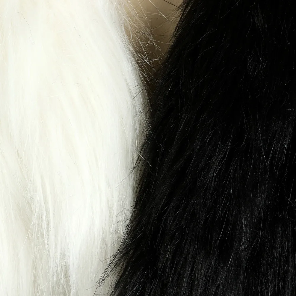Роскошная зимняя мужская длинная шуба из искусственного меха теплая Толстая куртка из лисьего меха черная/белая меховая верхняя одежда контрастного цвета Повседневная парка пальто