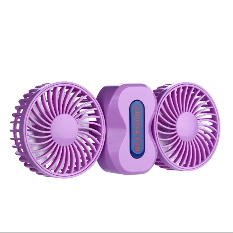 Portable Couples Fan Rechargeable Battery Air Conditioning 2 Motors Ventilador Fans Mini USB Desk Fan Electric Fan with 5 blades (11)