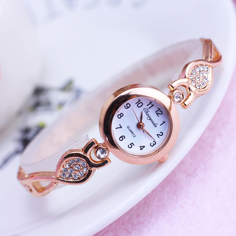 

2019 chaoyada new style women ladies luxury rose gold diamond quartz watches girls fashion stainless steel electronic watches
