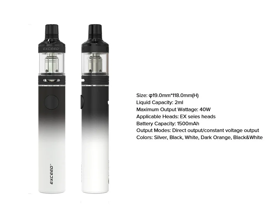 Joyetech Exceed D19 с 1500 мАч встроенной батареей 2 мл емкость бака электронная сигарета VS eGo AIO vape