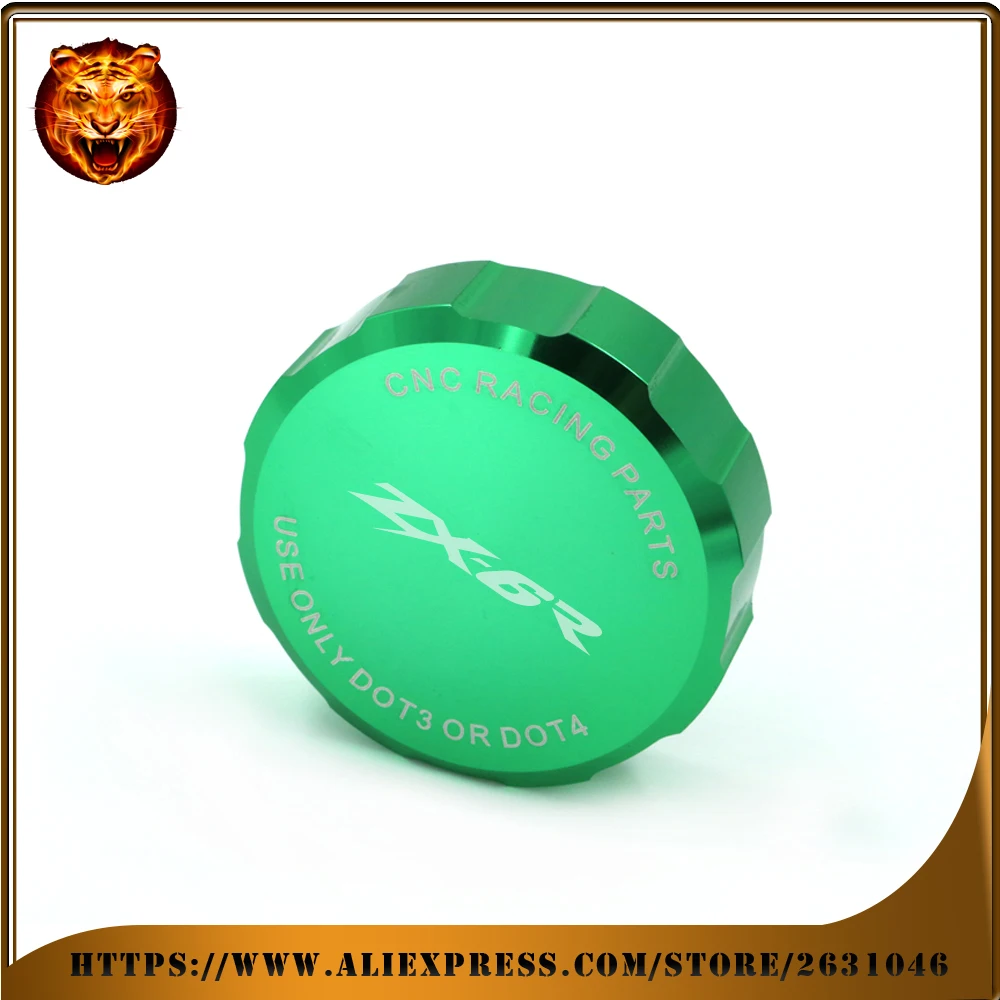Rear Brake Master Cylinder Fluid Reservoir Cover Cap For KAWASAKI ZX-6R ZX6R 1999-2006 Motorcycle Accessories With Logo Green | Автомобили