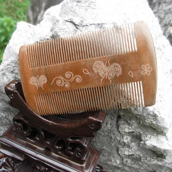 

New 1PCS Pocket Wooden Comb Natural Sandalwood Super Narrow Tooth Wood Combs No Static Beard Comb Hair Styling Tool