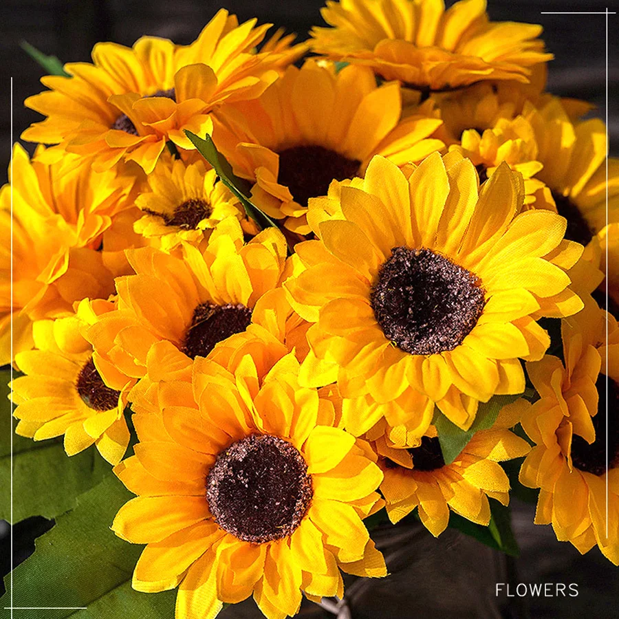 small artificial sunflowers