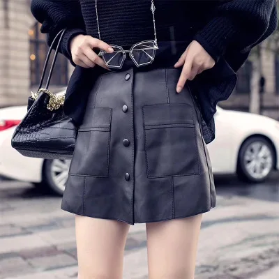 

2019 New Fashion Genuine Sheep Leather Skirt G19