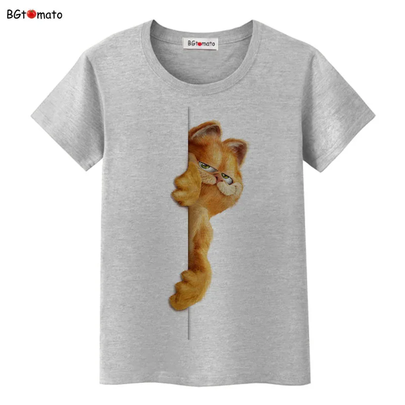 BGtomato,, известный Гарфилд, 3D футболки, женские милые Мультяшные рубашки, горячая распродажа, одежда, бренд, хорошее качество, повседневные топы - Цвет: 4