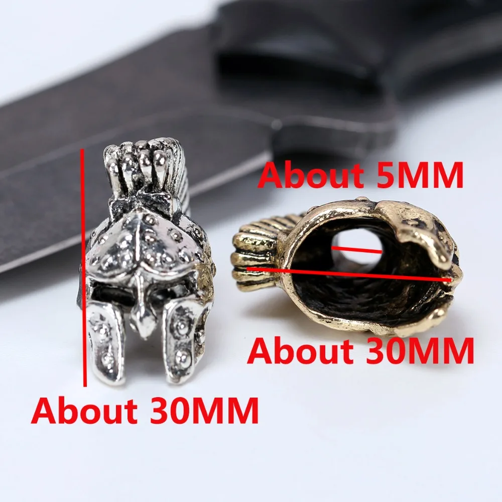 الخرز المعدنية سحر الجمجمة اكسسوارات لل سوار paracord بقاء paracord ، diy قلادة مشبك ل paracord سكين اسهم