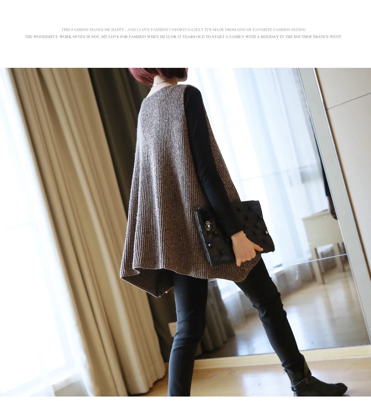 Корейский Осенний Свободный пуловер вязаный жилет женский свободный модный теплый свитер без рукавов женский жилет Горячая Распродажа LX2189