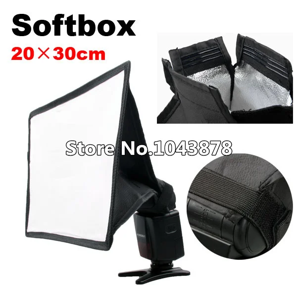 20 x 30cm Camera Flash Diffuser Soft Box Foldable Speedlite Fit For