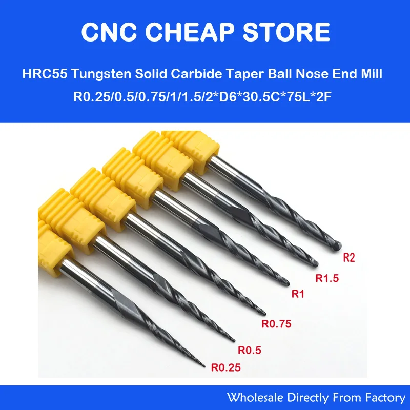 6 моделей R0.25 r0 5 R0.75 R1.0 R1.5 R2.0 CNC твердосплавный деревообрабатывающий Фрезер NANO HRC55