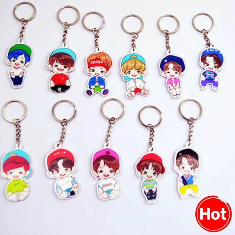 

11Pcs/set SGDOLL New Korea KPOP Wanne One Keychain PARK JI HOON LAI KUAN LIN Cute Keyring Action Toy Figures Fashion