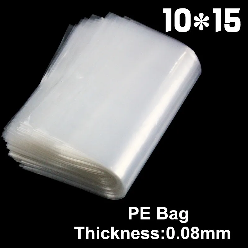1000 x Flat open clear PE plastic poly bags, clear PE gift packaging