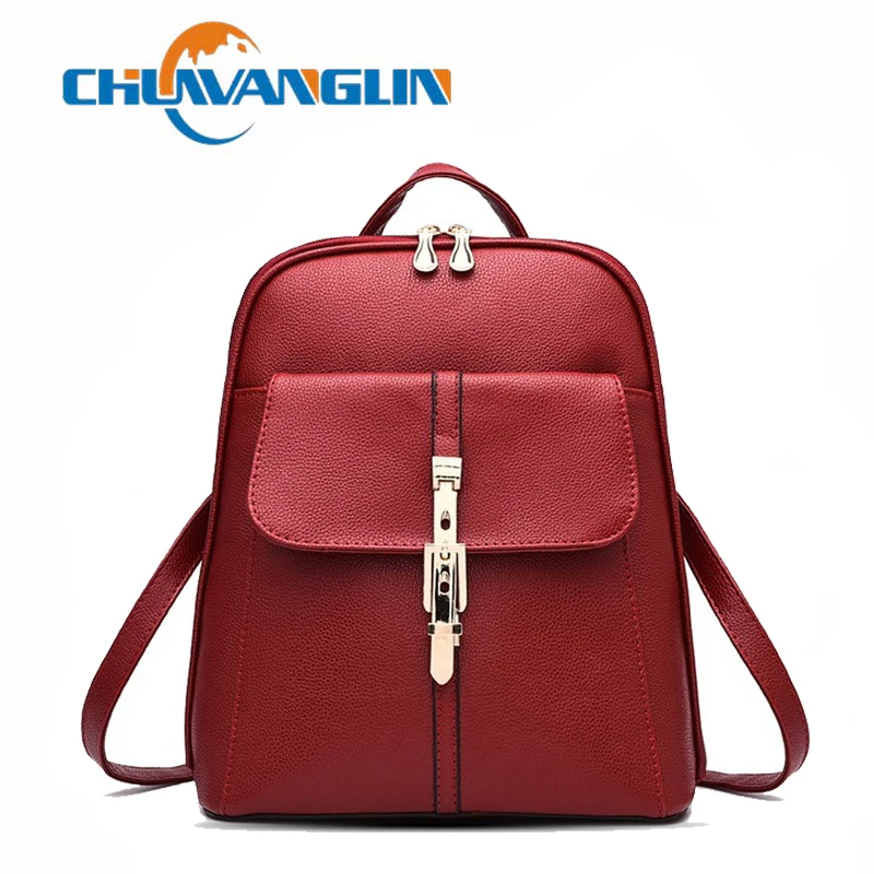 Chuwanglin أزياء النساء حقيبة ظهر مصنوعة من الجلد عارضة حقيبة المدرسة جديد بسيط حقائب السفر mochila الأنثوية sac دوس فام D12201