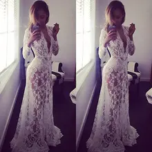 Женское кружевное пляжное платье, пляжный Сарафан