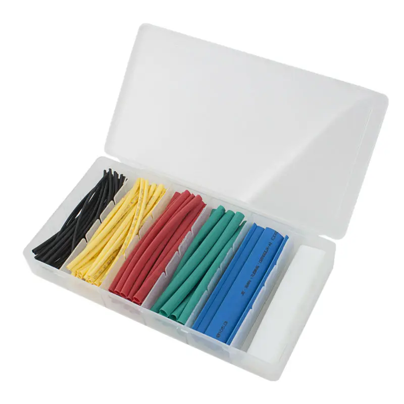 

100pcs 6 Sizes Heat Shrink Tubing Insulation Shrinkable Tube Sleeving Assortment Polyolefin Ratio 2:1 Wrap Wire Cable Sleeve Kit