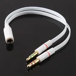 3,5 мм Аудио Микрофон Y сплиттер кабель Hoofdtelefoon адаптер Vrouw 2 Man Kabel voor PC ноутбук и т. д