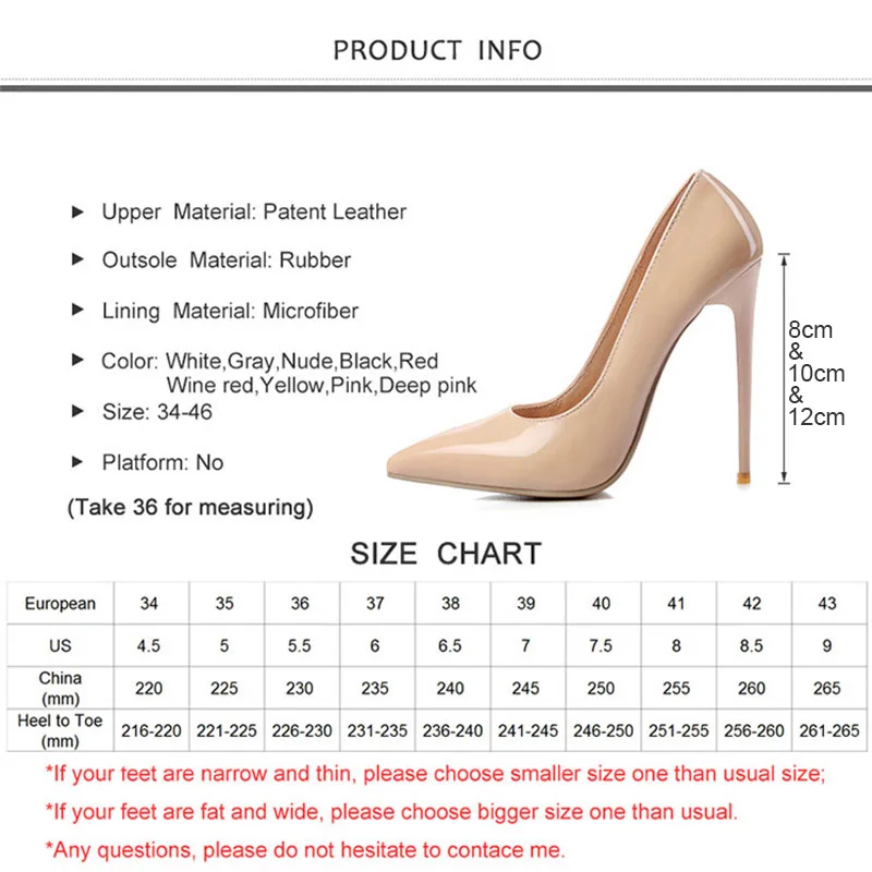 Женские туфли-лодочки на высоком тонком каблуке 12 см свадебные туфли с острым носком пикантные женские туфли открытые туфли на высоком каблуке, большие размеры 34-46