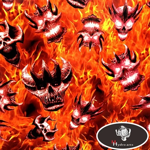 Пленка с рисунком черепа Fire & DEVIL гидрографическая пленка для водной печати
